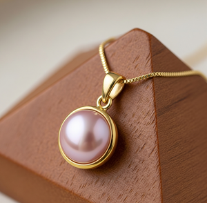 Cadena de Plata de Ley 925 hecha a mano, colgante chapado en oro de 18 quilates, Perla Rosa Natural Bohemia, piedras de cristal curativas, regalo en forma de gota - Product Image 1