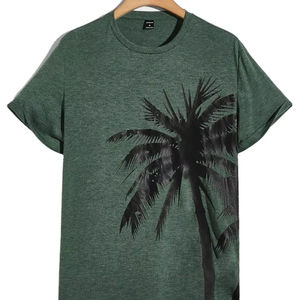 Venta al por mayor 100% algodón cuello redondo Camiseta de los hombres de secado rápido transpirable informal de punto logotipo personalizado de impresión - Product Image 1