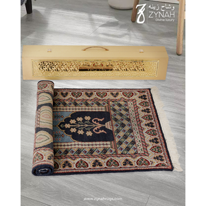 Alfombra de Oración de Lana Hecha a Mano con Diseño de Presencia Pacífica, Lavable, de Algodón y Goma, Diseño TEJIDO con Patrón Abstracto, 27x42, para el Hogar o Viajes - Product Image 2