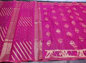 Nueva llegada Deshi Dhakai Jamdani Sharee calidad de exportación para mujeres JAMDANI tela azul rojo verde dorado cielo azul de Bangladesh - Product Image 6