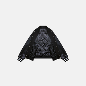 Cazadora de béisbol personalizada con bordado de chenilla para hombre de alta calidad de fabricante OEM Letterman Varsity Jacket Stand High Street Winter - Product Image 6