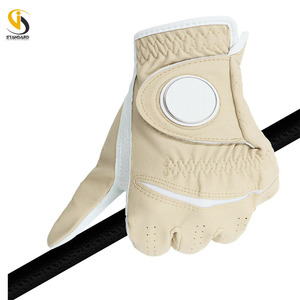 OEM servicio personalizado transpirable Cabretta cuero guantes de golf colores sólidos correa ajustable guantes de Golf por estándar internacional - Product Image 6