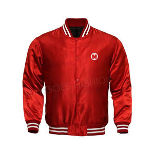 Veste de baseball de qualité supérieure pour hommes, blouson élégant, confortable et durable en satin, col montant, rue principale personnalisable - Product Image 1
