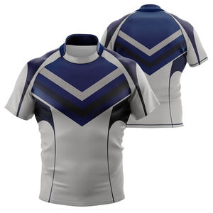Maillots de rugby pour hommes respirants de haute qualité OEM personnalisés Nouveau design Vêtements d'équipe Logo imprimé Séchage rapide Polyester/coton - Product Image 1