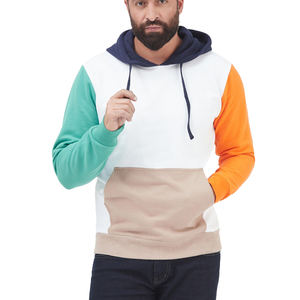 Sudadera con capucha de mezcla de algodón informal unisex, jersey de bloque de color inteligente de ajuste Regular, sudaderas bordadas personalizadas con capucha - Product Image 1