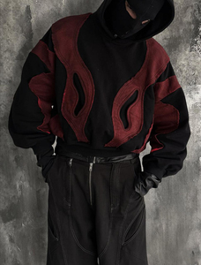 Personnalisé 100% coton noir en détresse pull surdimensionné poids lourd unisexe à capuche hommes Hoodie - Product Image 4