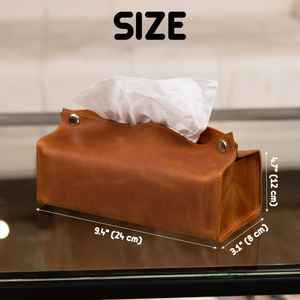 Caja de Pañuelos de Cuero Genuino Hecha a Mano de Primera Calidad, Personalizable, para Escritorio de Oficina e Interiores Modernos del Hogar LTBC-0015 - Product Image 3