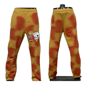 Pantalones de chándal acampanados de algodón 100%, pantalones estampados con Panel de cremallera lateral suelta con bordado de lavado desteñido al sol, pantalones Unisex de estilo informal - Product Image 1