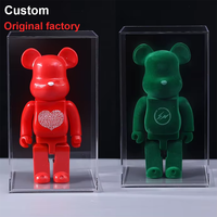 Vitrine en acrylique transparente de 3 mm d'épaisseur, brillante, anti-poussière, pour figurines Bearbrick, jouets, modèles, peluches, ours en peluche