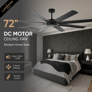 72 Inch <b>Large</b> Industrial Ceiling <b>Fan</b> No Light with Remote, Quiet DC Motor for Patio Living Room - Product Image 1