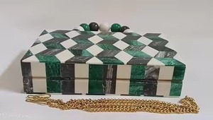 Lujo estilo real madre perla noche embrague superventas Mini Vintage epoxi Metal diseño Rhinestone alta calidad resina monedero - Product Image 5