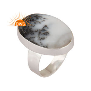 Dernière conception Bague de déclaration en argent sterling naturel dendrite opale fabricant de bijoux personnalisés - Product Image 4
