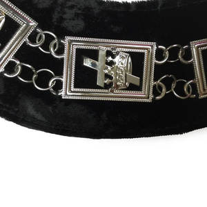 Daughters Of Sphinx Collar de cadena chapado en oro en terciopelo negro Masonic Royal Arch Past Sumo Sacerdote Collares de cadena personalizados - Product Image 3