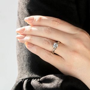 <b>Cushion</b> Cut Diamond Twisted Anniversary <b>Ring</b> For Women - Product Image 4