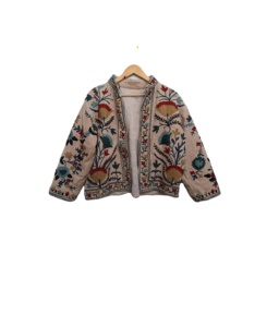 Nouveau Suzani broderie hiver tissé coton matelassé veste courte unisexe plage porter cadeau - Product Image 1