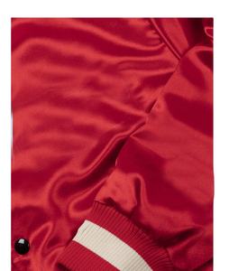 Veste bomber en satin de haute qualité avec logo personnalisé imprimé et brodé pour hommes, veste de style universitaire avec logo personnalisé sur le devant pour l'hiver - Product Image 4