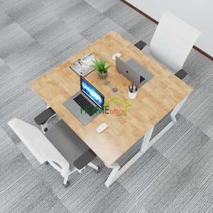 MConcept HBMC014 2-Piece Contemporary Luxury Cluster <b>Desk</b> 120x120 Assembly Required Office Furniture for Bedroom - Product Image 3