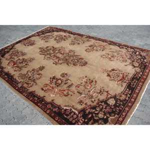 Tapis turc surdimensionné 7,6x10,4 pi (231x318 cm), tapis uni brun vintage - Product Image 2