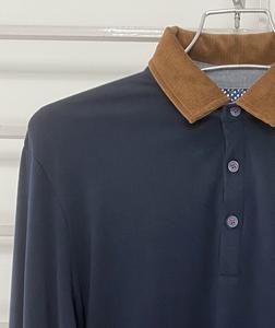 เสื้อโปโลแขนยาวสำหรับผู้ชาย, ผ้าฝ้าย100% ลำลองกระดุมแข็งสวมใส่สบายระบายอากาศได้ดีปกติดีไซน์ใหม่ - Product Image 4