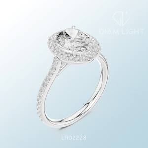 Modern oval <b>cluster</b> ring handcrafted with certified diamond elegant design for weddings engagement or personal statement jewelry - Product Image 4