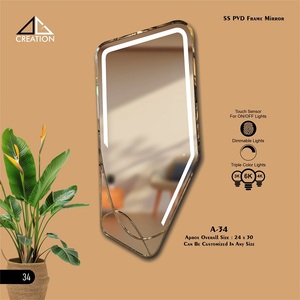 Resalte sus paredes con este marco de espejo de diseño de martillo SS 304 PVD diseñado para la durabilidad mientras mejora - Product Image 4