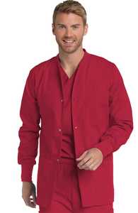 Veste de gommage d'hôpital pour hommes | Polyester coton fermeture avant à pression poches à manches longues Logo personnalisé - Product Image 4