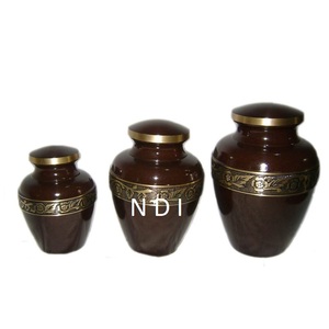 Urnas de cremación hechas a mano para adultos, urnas de metal conmemorativas con diseño impreso de árbol, recuerdo decorativo para cenizas, suministros funerarios - Product Image 2