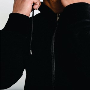 Fabricant de sweats à capuche brodés avec logo personnalisé Pull en coton et polyester à demi fermeture éclair Vêtements de sport pour hommes Ensembles d'hiver fermeture éclair coupe ample - Product Image 6