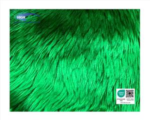 Tissu en fourrure de poids moyen de couleur verte de Noël 30/35 mm, de haute qualité, à poils longs, peint, uni, teint, fabriqué en Thaïlande - Product Image 1