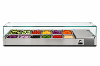 Vitrine réfrigérée de comptoir pour aliments, avec design en verre transparent, idéale pour boulangeries et magasins de détail