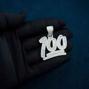 SM Jewels Luxury Hip Hop Style Moissanite Diamond Letter Colgante Collar Colgantes y dijes de moda - Product Image 3