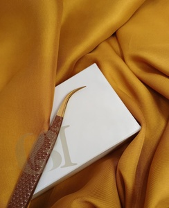 Vente en gros, nouveau revêtement en poudre brun incurvé, pointe dorée, pince à épiler en acier inoxydable antistatique de 10mm, Instrument de beauté - Product Image 2