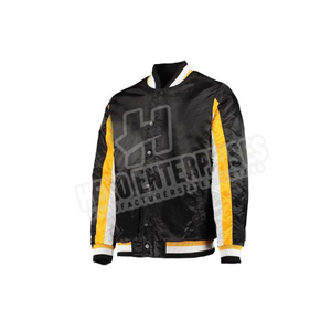 Veste universitaire en satin à logo personnalisé pour hommes, 100% polyester/coton, vestes d'hiver en satin de soie pour hommes - Product Image 2