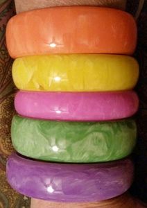 Joyería apilable, pulsera acrílica de resina, brazalete exagerado, deslumbrante, Multicolor, ancho, Irregular, cuadrado, pulseras acrílicas para mujer - Product Image 2