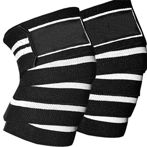 Wholesale <b>Pink</b> Black Striped Knee Pads Knitted Breathable Hook Loop Closure Unisex All Seasons Protection - Product Image 5