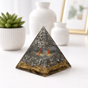 Pyramide d'Orgone en Hématite Sculptée, Protection Énergétique, Guérison, Pierre Précieuse, Amour, Durable, Véritable Cristal, Décoration d'Intérieur - Offre Spéciale - Product Image 4