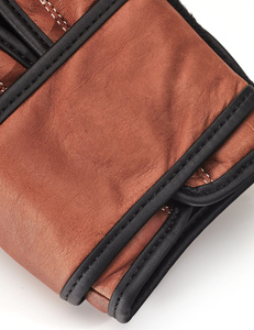 ถุงมือมวยวัสดุสังเคราะห์วัสดุมีน้ำหนักกำเนิดหนังสีดำแบบมืออาชีพสีแดง - Product Image 3