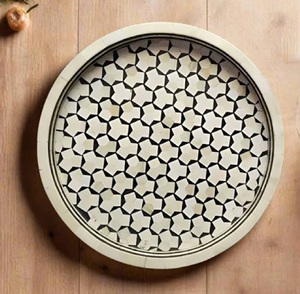 ถาดเสิร์ฟแบบฝังกระดูกปลายสูงสีขาวขัดเงาสวยงามเหมาะสำหรับเป็นของขวัญหรือตกแต่งบ้านราคาขายส่ง - Product Image 2