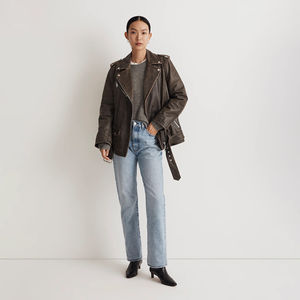 Veste en cuir imprimée personnalisable de haute qualité pour femmes imperméable respirant coupe-vent manteau de moto écologique - Product Image 5