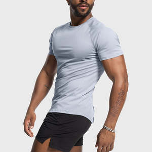 T-shirt d'Entraînement Imprimé Coupe Ajustée pour Homme, Écologique, Séchage Rapide, Respirant, Léger, Vêtements de Sport Courts pour Gym et Fitness en Gros - Product Image 1