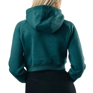 High Quality Winter Casual Women's Customizable Lined <b>Fleece</b> Cropped Hoodie Front Logo Custom Print Waterproof Streetwear 2026 - Product Image 6