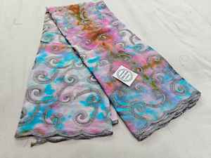 Tissu voile en coton peigné de haute qualité, respirant, broderie traditionnelle multicolore, thoub pour femmes, lafaya, thoub soudanais - Product Image 6