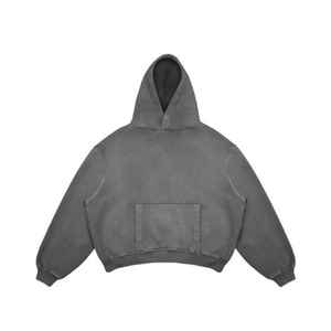 Vente en gros Pull à capuche zippé vintage en tissu éponge délavé à l'acide, coupe classique, 100% coton, lourd, brodé, automne - Product Image 1