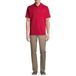 <b>Men's</b> Summer Stylish Casual Slim Fit for <b>Polo</b> T-<b>Shirts</b> Business <b>Red</b> Pique Cotton Short Sleeve Solid Color Streetwear - Product Image 5