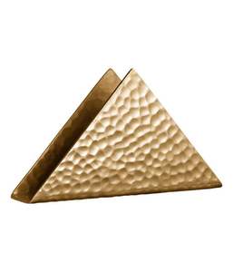 Servilletero triangular de latón antiguo martillado de alta calidad, vajilla desechable única y vajilla, Material de Metal - Product Image 1