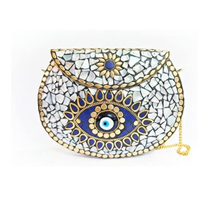 Bolso de Mano de Lujo Hecho a Mano con Madreperla, Diseño Moderno Ecológico, Patrones Geométricos a Cuadros, Decoración para Bodas y Fiestas - Product Image 4