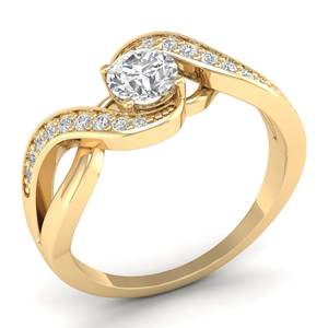 Anillo de Compromiso de Diamante de Corte Brillante Redondo de Alta Calidad REYES de 0.82 Quilates para Mujer, Certificado IGI, Joyería de Oro Sólido de 14K - Product Image 2