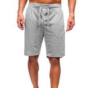 Pantalones cortos de sudadera para gimnasio para hombre de lana de algodón personalizados al por mayor, pantalones cortos deportivos informales para exteriores con patrón de decoración sólido OEM - Product Image 1