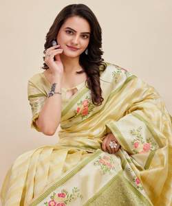 Saris indiens pour femmes, vêtements de fête, tissu en soie georgette, conçu pour la mariée moderne - Product Image 4