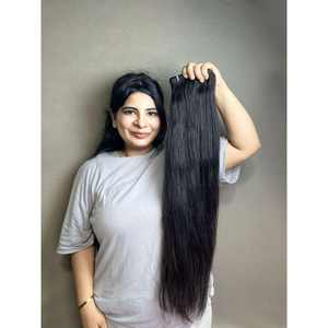 Extensions de cheveux humains vierges indiens lisses non traités, 8 pouces, vague naturelle, style crépu, donneur unique, cheveux indiens bruts - Product Image 3